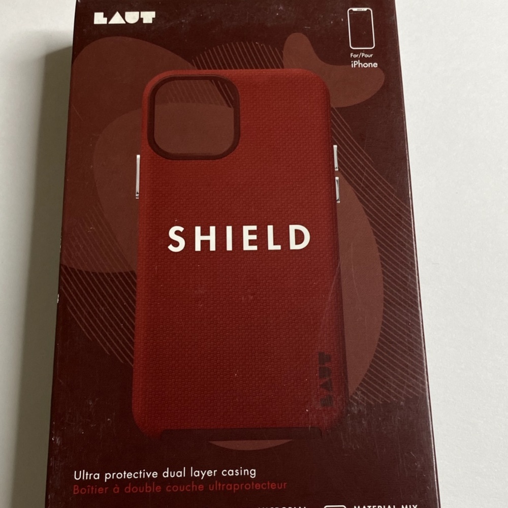 Laut Shield for iPhone 12 Mini 5G 5.4" - Crimson w/ Silver Buttons